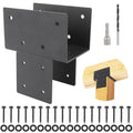 HTQXS 4-Piece Galvanized Steel 4 X 4 Post Connector Bracket Set