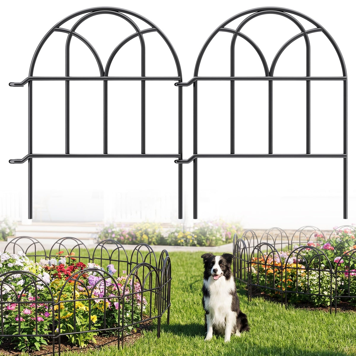 HTQXS 19-Pack No-Dig Garden Fence Set