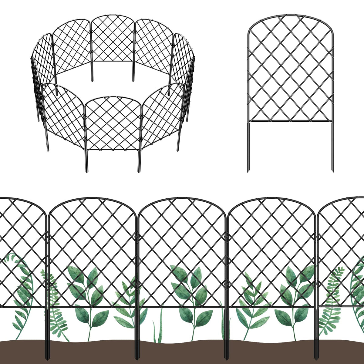 HTQXS 10-Pack Decorative Garden Fence