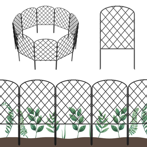 HTQXS 10-Pack Decorative Garden Fence