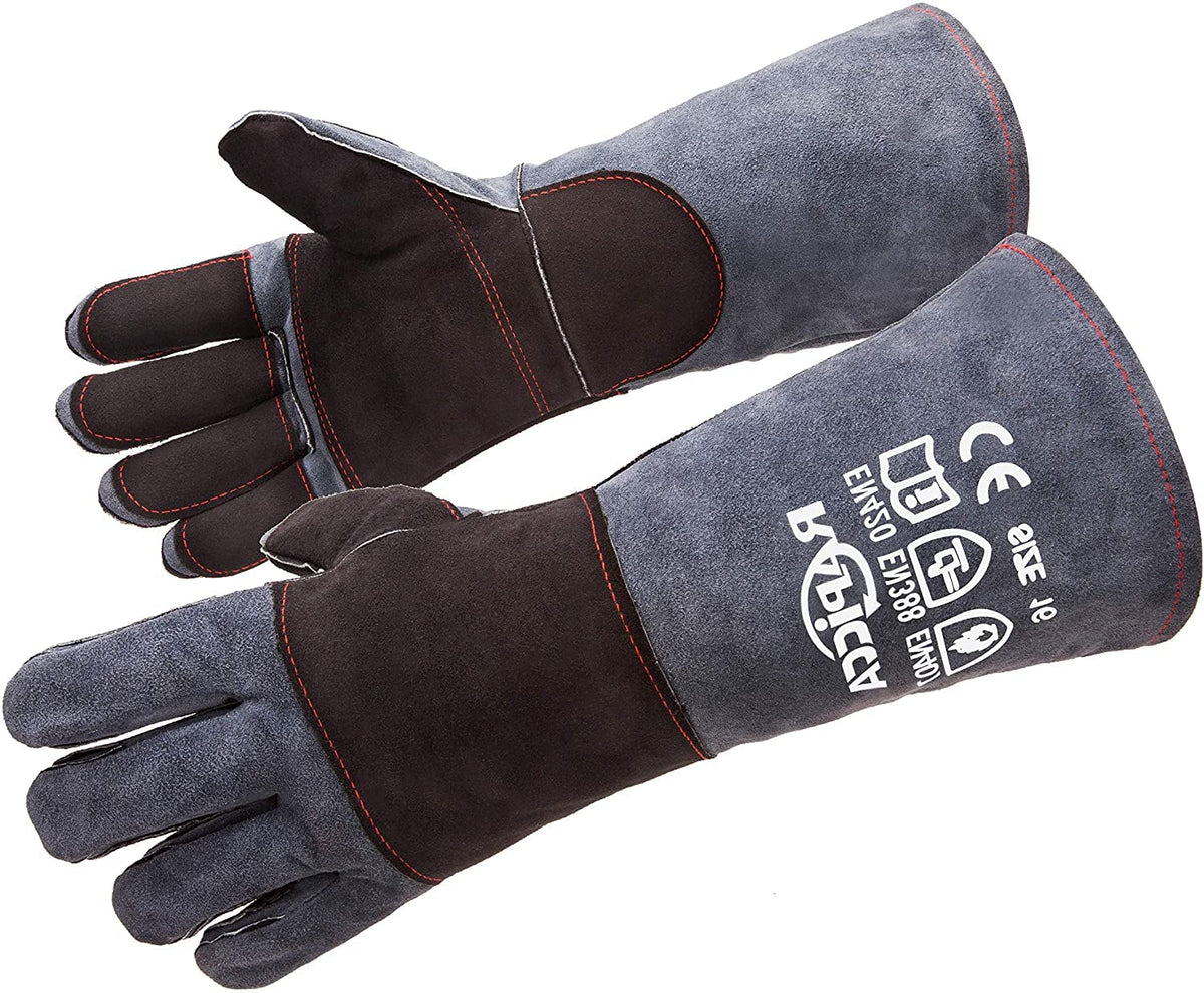 HTQXS 16 Inch Fireproof Leather Gloves