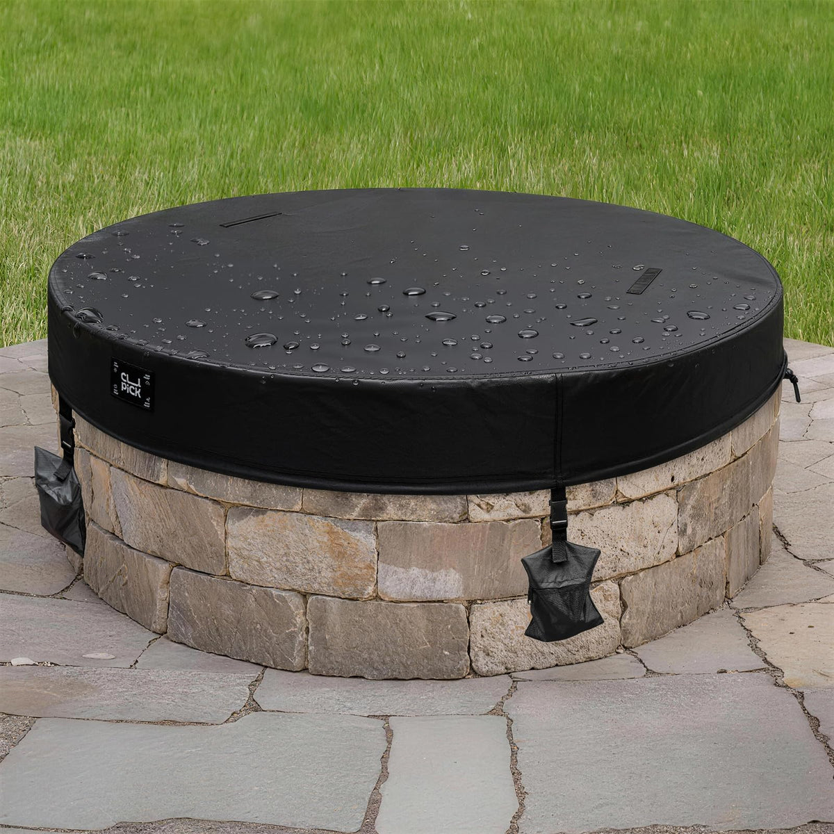 HTQXS Round Outdoor Fire Pit Cover