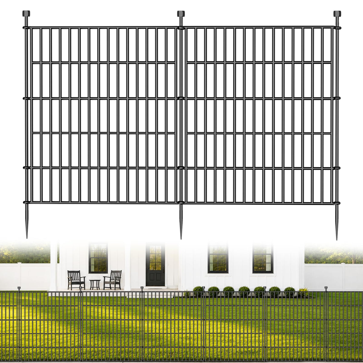 HTQXS No-Dig Outdoor Garden Fence